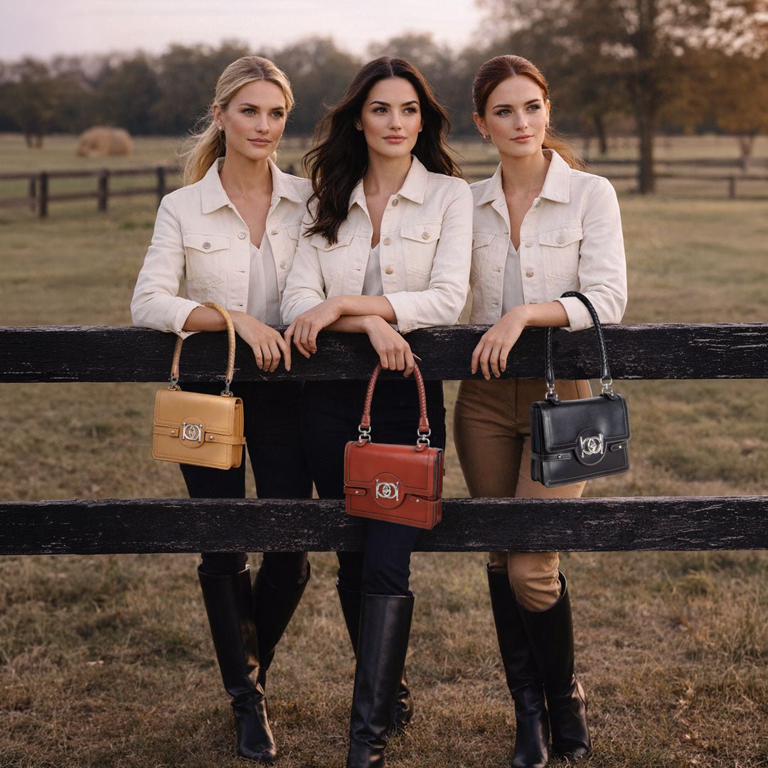 Bella - Horse Bit Talisman Crossbody Luxury Leather Handbag in Caramel