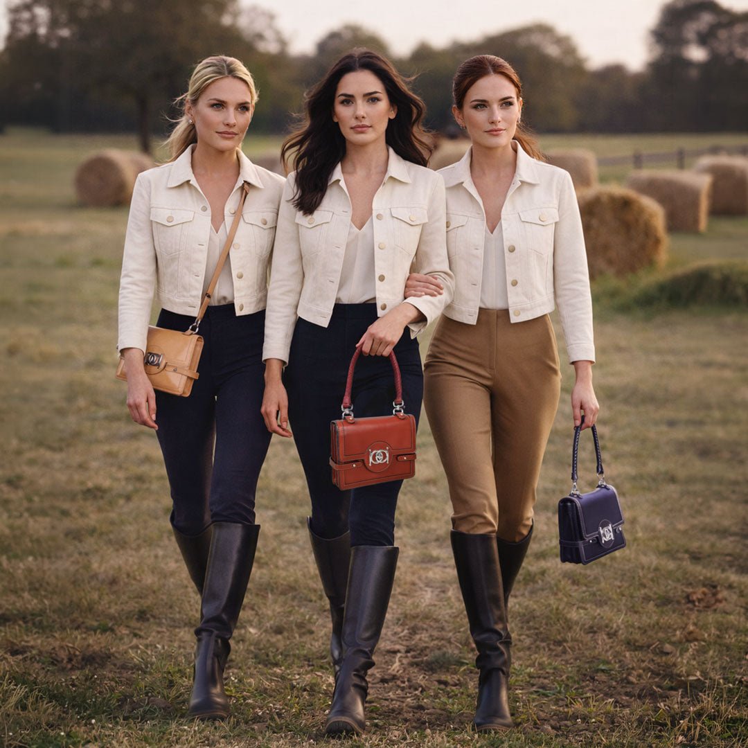 Bella - Horse Bit Talisman Crossbody Luxury Leather Handbag in Cognac