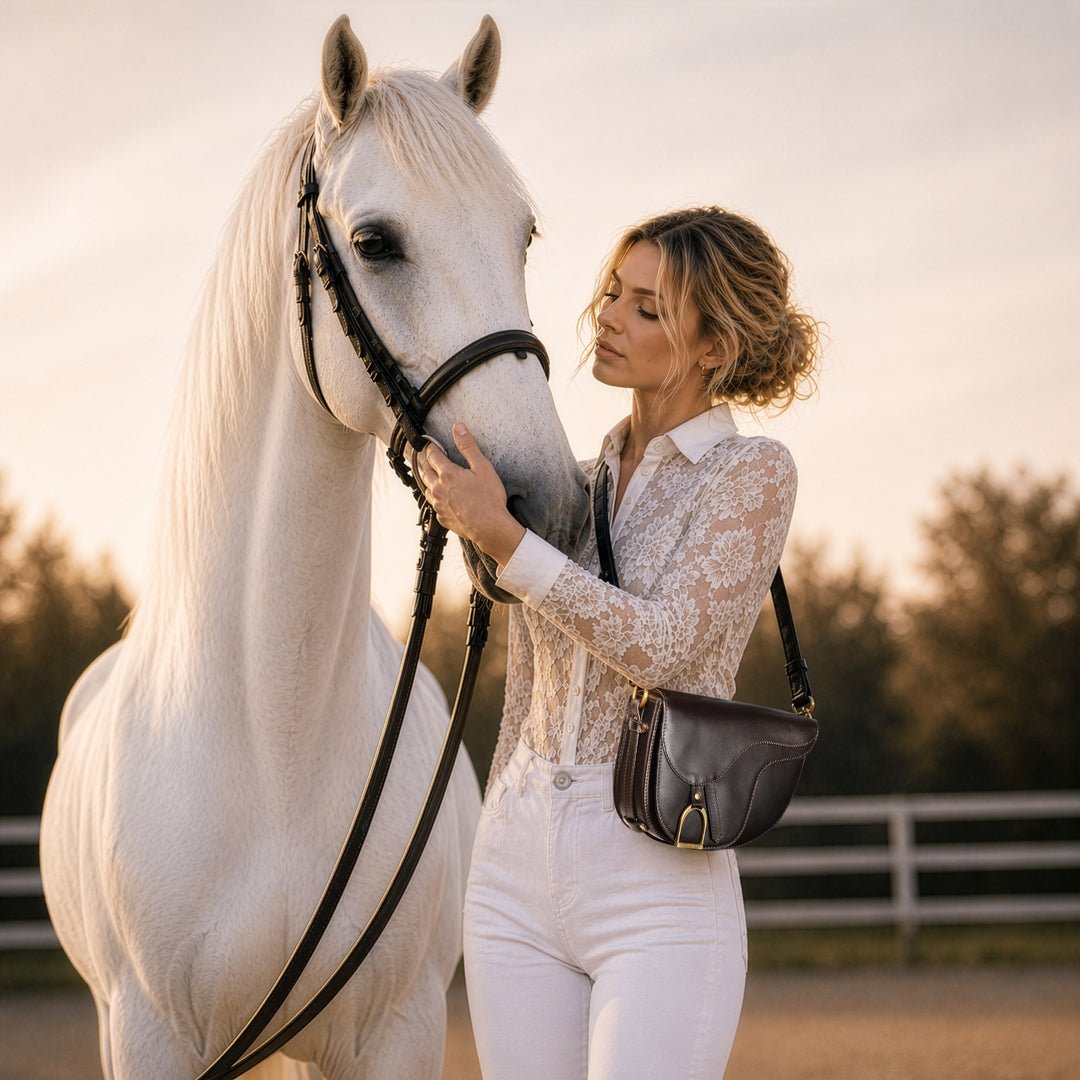 Signature Saddle Bag - Luxury Leather Handbag in Black