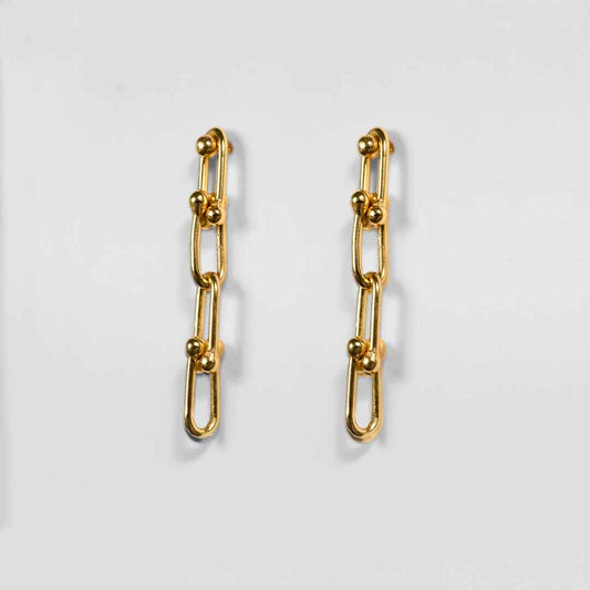 Bellamy - Horseshoe Link Earring in Gold