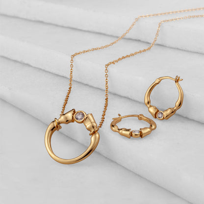 Cavallo - Moissanite Horseshoe Earring in Gold