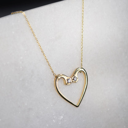 Charmed - Mossanite Equestrian Horseshoe Nail Head Necklace in Gold