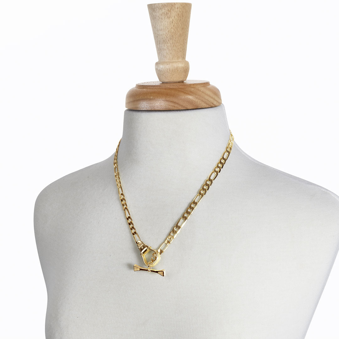 Cortina - Cuban Chain Western Stirrup Bracelet in Gold