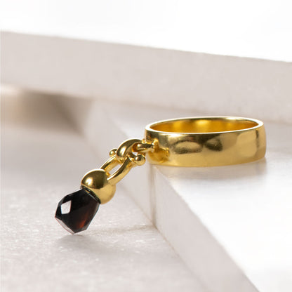 Brioletrte - Black Onyx Equestrian Horse Bit Necklace in Gold