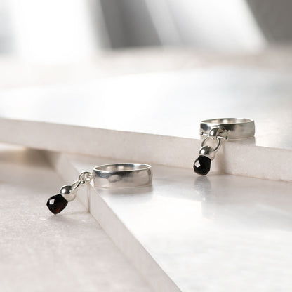 Droplette - Black Onyx Equestrian Horse Bit Necklace in Silver