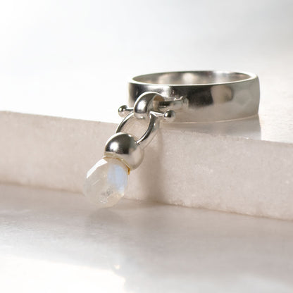 Adele - Moonstone Equestrian Horse Bit Necklace in Silver