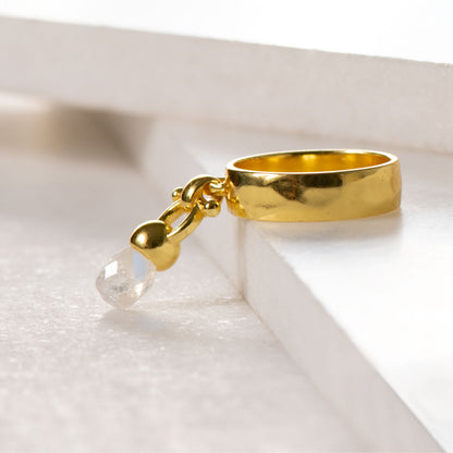 Briolette - Moonstone Horse Bit Equestrian Earring in Gold