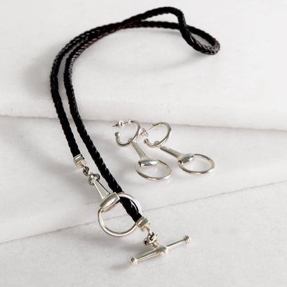 Odeza - Wrap Around Horse Bit Bracelet in Silver & Black