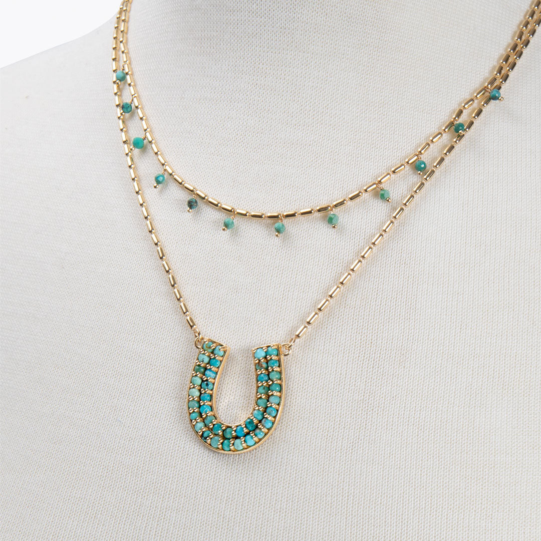Prism - Turquoise Horseshoe Coin Earring