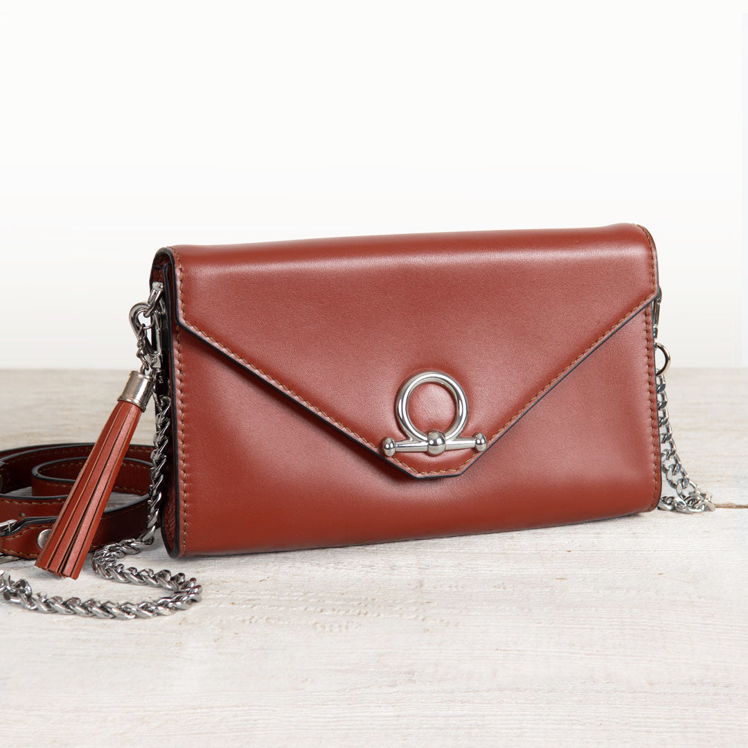 Del Mar - Horse Bit Crossbody Luxury Leather Handbag in Cognac