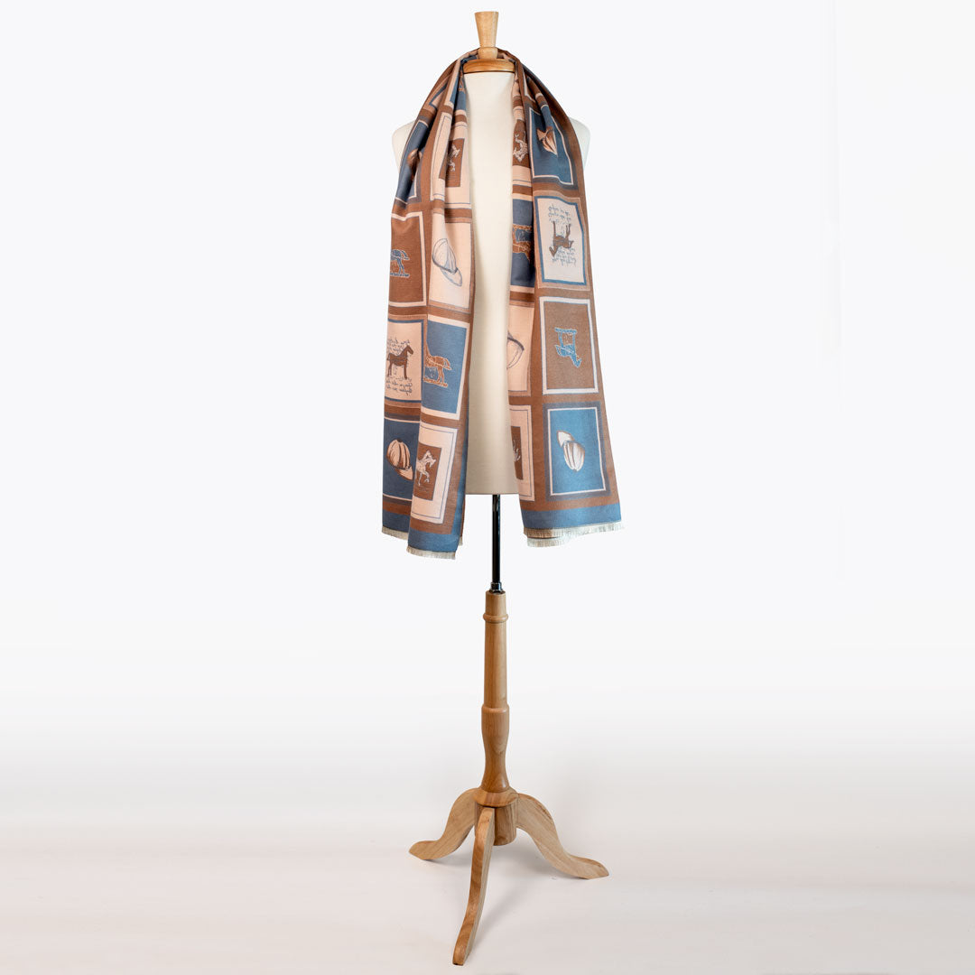 Hunt Club -  Equestrian Motif Luxe Shawl