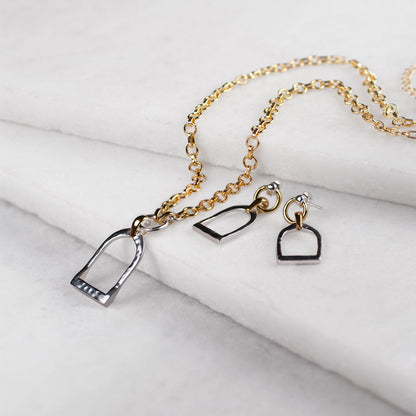 Denby - Riding Stirrup Earring in Two Tone