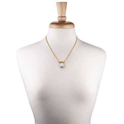 Adele - Moonstone Equestrian Horse Bit Necklace in Gold