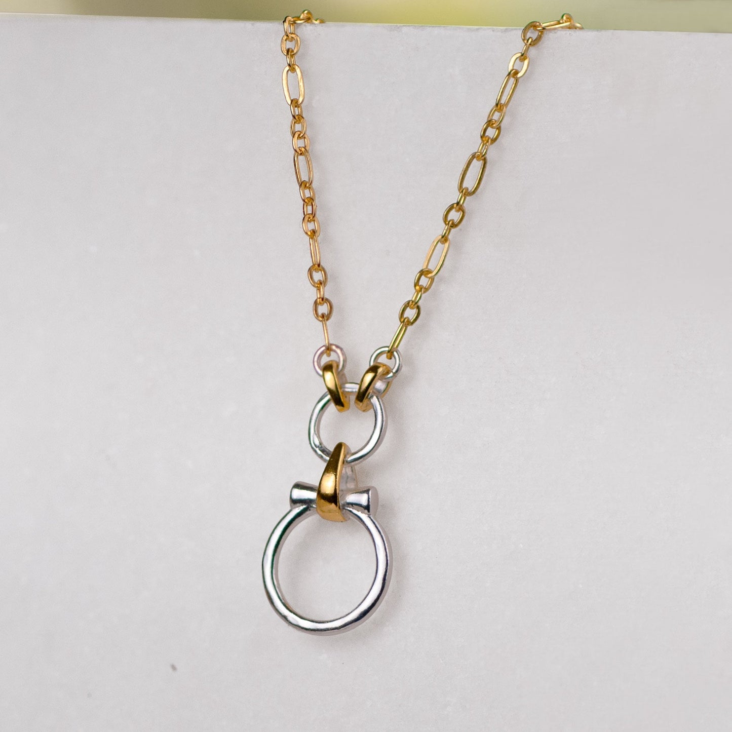 Aikon - Two Tone Equestrian Horse Bit Necklace