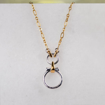 Aikon - Two Tone Equestrian Horse Bit Necklace
