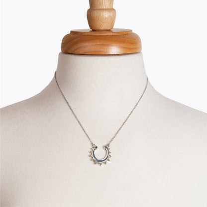 Anola - Diamond Cut Horseshoe Necklace in Silver