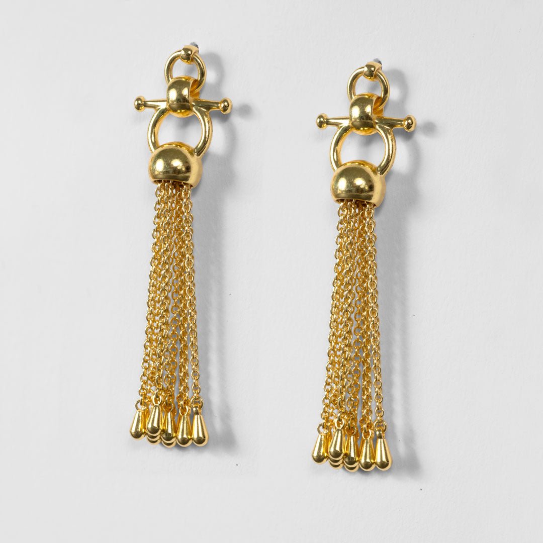 Aria - Chain Tassel Equestrian Horse Bit Necklace in Gold