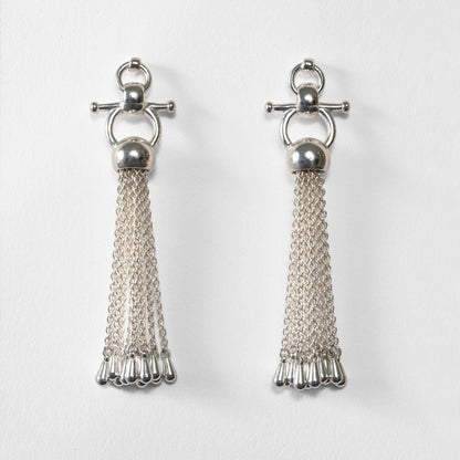 Aria - Chain Tassel Equestrian Horse Bit Necklace in Silver