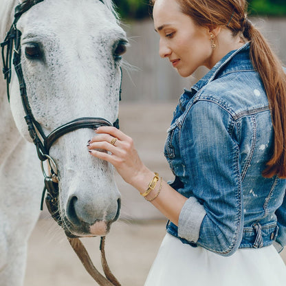 Ashton - Riding Stirrup Buckle Bracelet in Gold