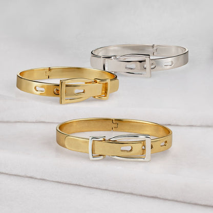 Ashton - Riding Stirrup Buckle Bracelet Two Tone