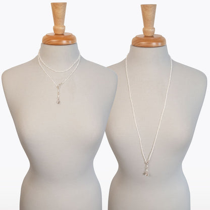 Aurora - Moonstone & Silver Horseshoe Coin Strand Necklace