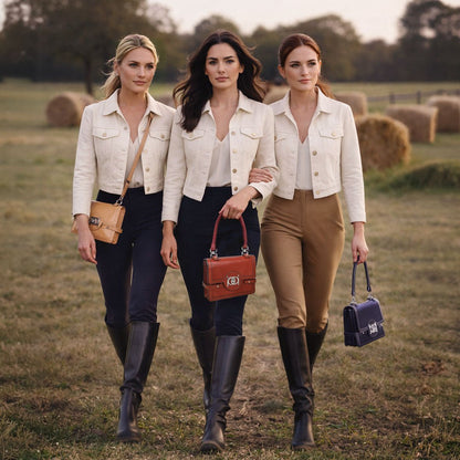 Bella -  Horse Bit Talisman Crossbody Luxury Leather Handbag in Cognac