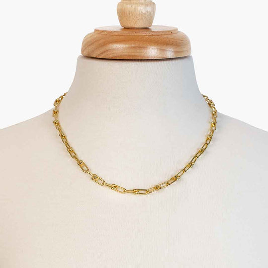 Bellamy - Horseshoe Link Equestrian Necklace in Gold