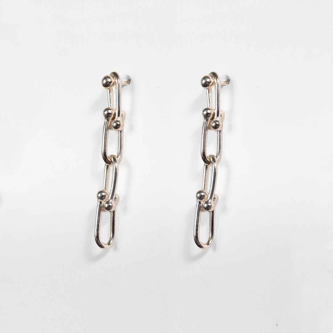 Bellamy - Horseshoe Link Equestrian Necklace in Silver