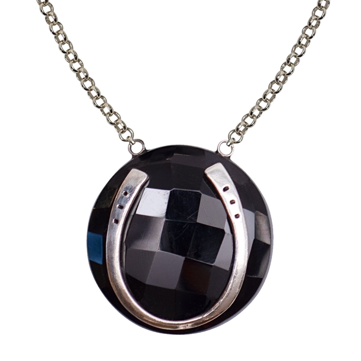 Black Onyx Horseshoe Necklace