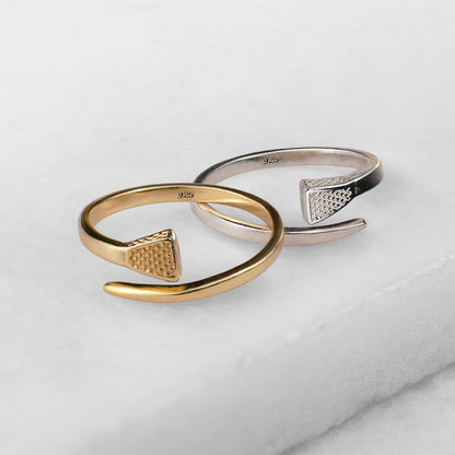 Blacksmith - Horseshoe Nail Wrap Around Equestrian Ring in Gold