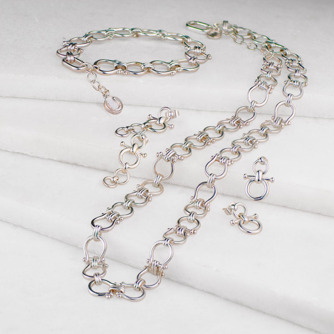 Bocara - Equestrian Horse Bit Choker Necklace in Silver