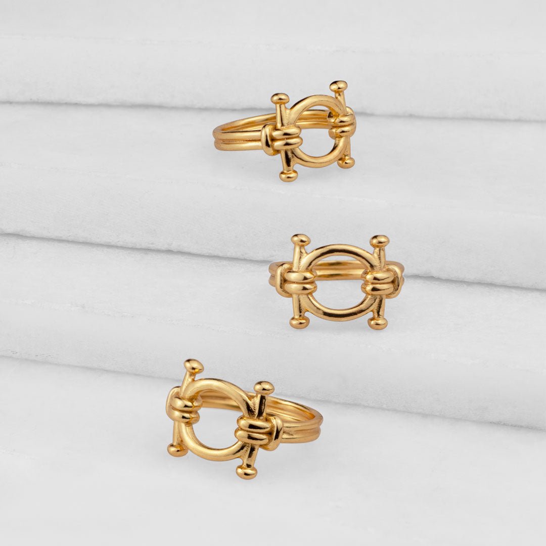 Bocara - Horse Bit Equestrian Ring in Gold