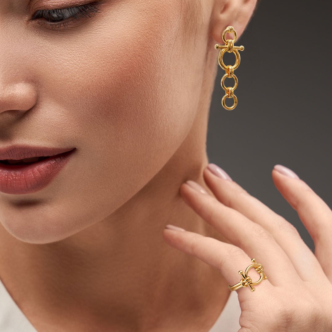 Bocara - Horse Bit Equestrian Ring in Gold