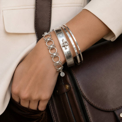 Bocara - Horse Bit Chain Link Equestrian Necklace in Silver