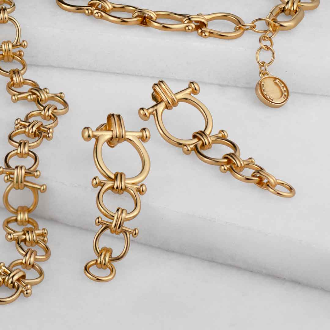 Bocara - Horse Bit Equestrian Earring in Gold