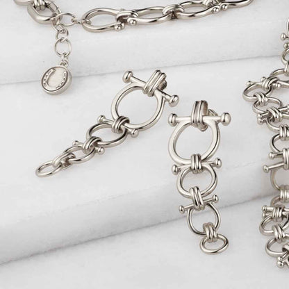 Bocara - Horse Bit Equestrian Earring in Silver