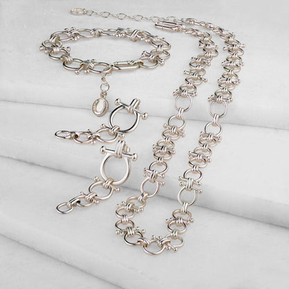 Bocara - Horse Bit Equestrian Link Bracelet in Silver