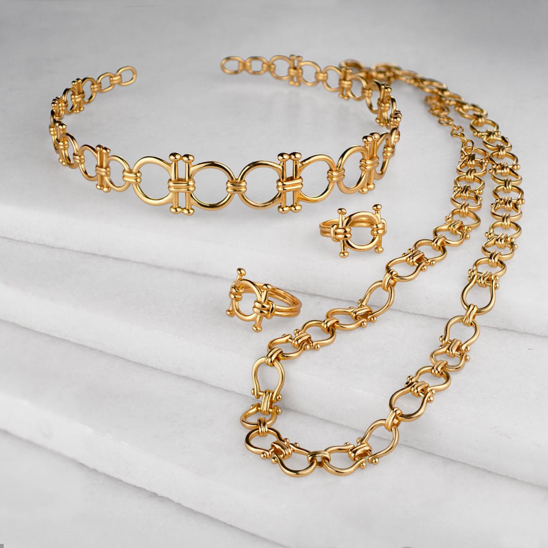 Bocara - Horse Bit Equestrian Link Bracelet in Gold