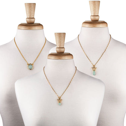Brioette - Aqua Chalcedony Horse Bit Equestrian Earring in Gold