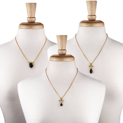 Droplette - Black Onyx Horse Bit Earring Equestrian in Gold