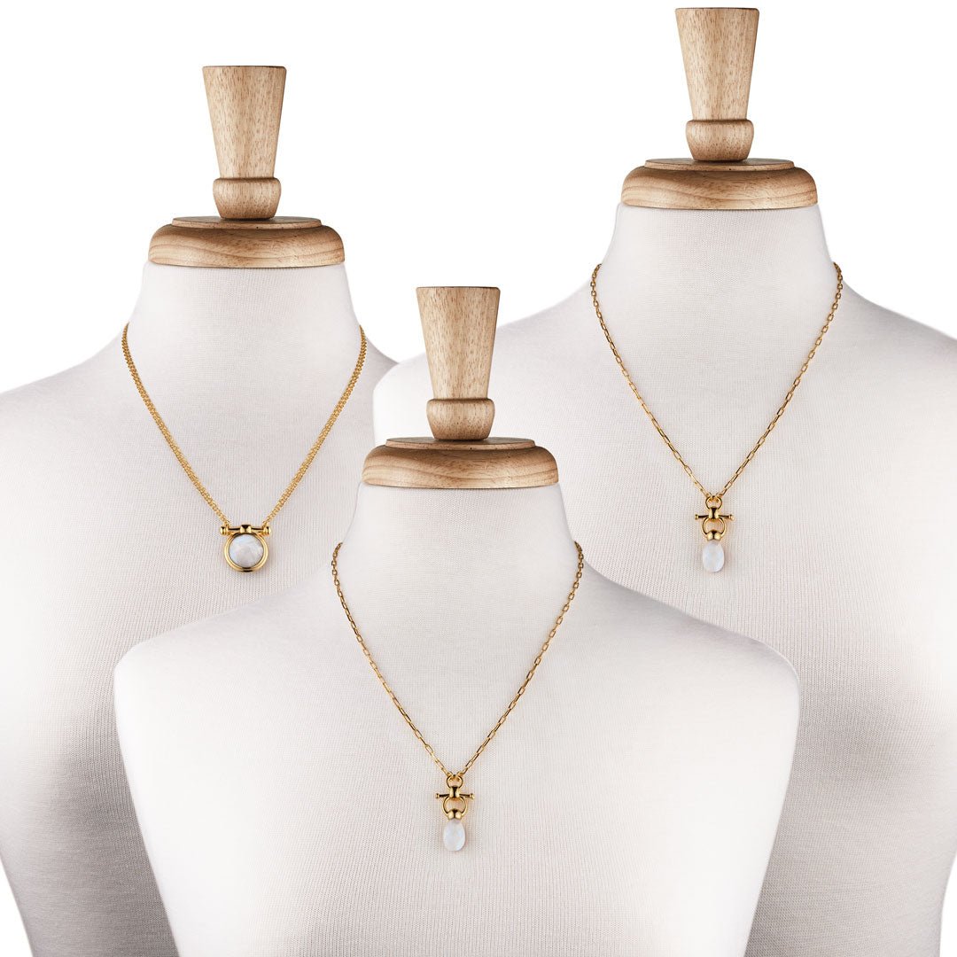 Droplette - Moonstone Horse Bit Equestrian Earring in Gold
