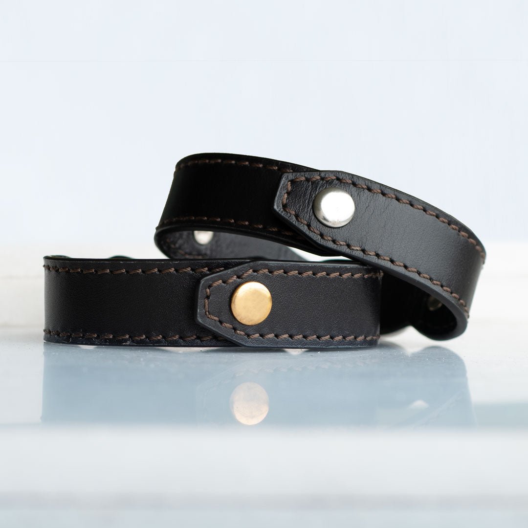 Bronson - Equestrian Leather Horse Bit Bracelet in Silver