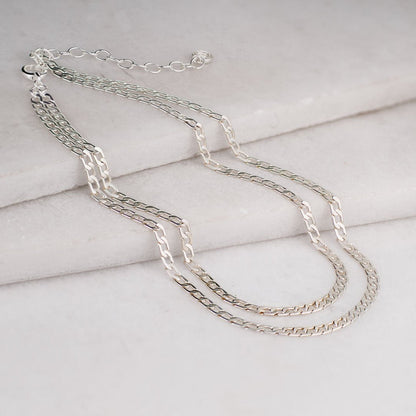 Cadence - Equestrian Curb Chain T-Bar Necklace in Silver