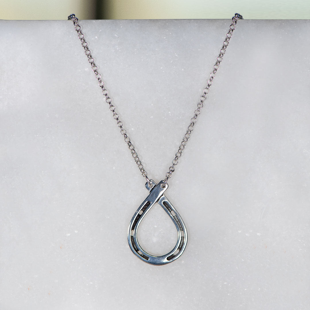 Cali - Equestrian Horseshoe Loop Necklace in Silver