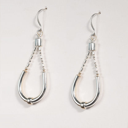 Calista - Sterling Silver Bosal Horseshoe Earring on Beaded Chain