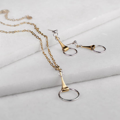 Camden - Equestrian Horse Bit Earring in Two Tone