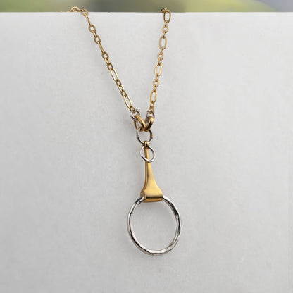 Camden - Two Tone Equestrian Horse Bit Necklace
