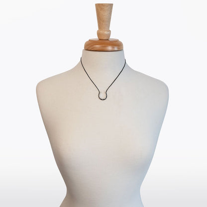 Canteen - Equestrian Horseshoe Necklace in Black & Silver