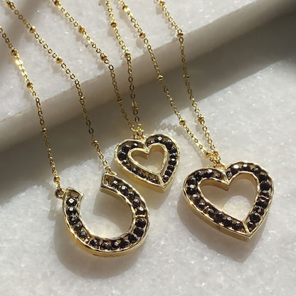 Capriole - Pyrite Equestrian Horseshoe Necklace in Gold