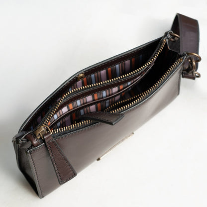 Caravel Wristlet Clutch - Luxury Leather Handbag in Deep Brown